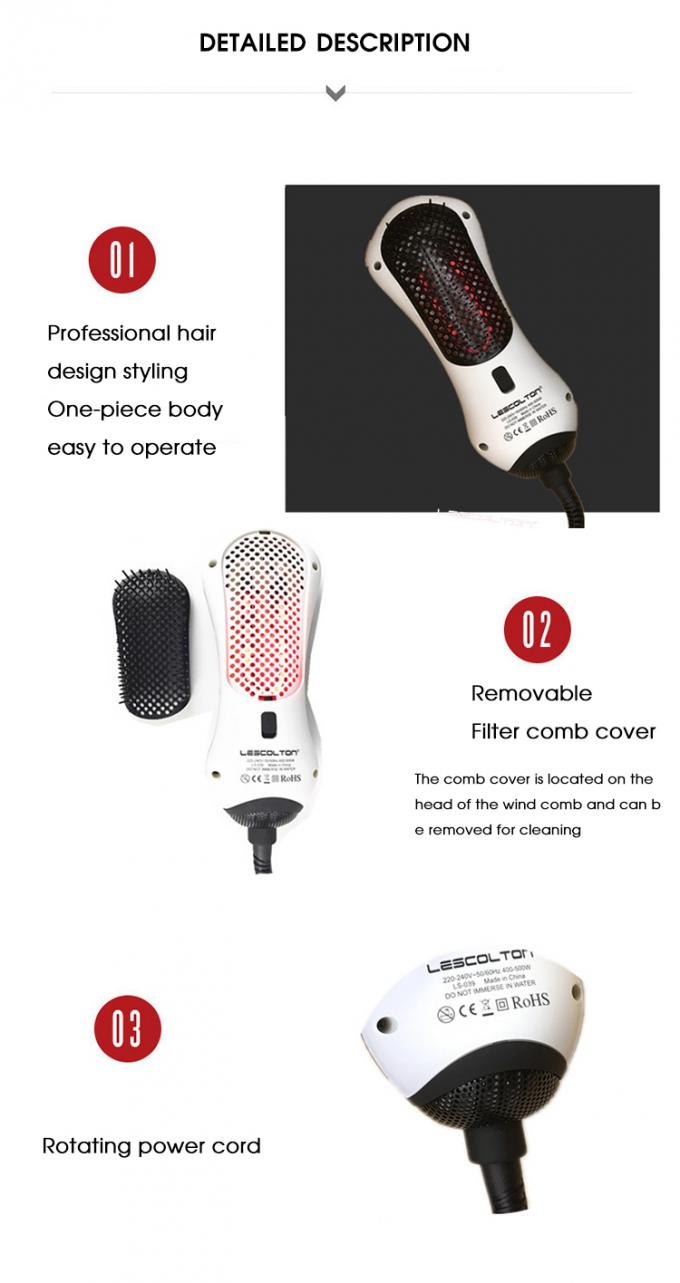 Diseñar a la mini enderezadora casera del pelo de las herramientas, peine infrarrojo del cepillo de la paleta del aire caliente